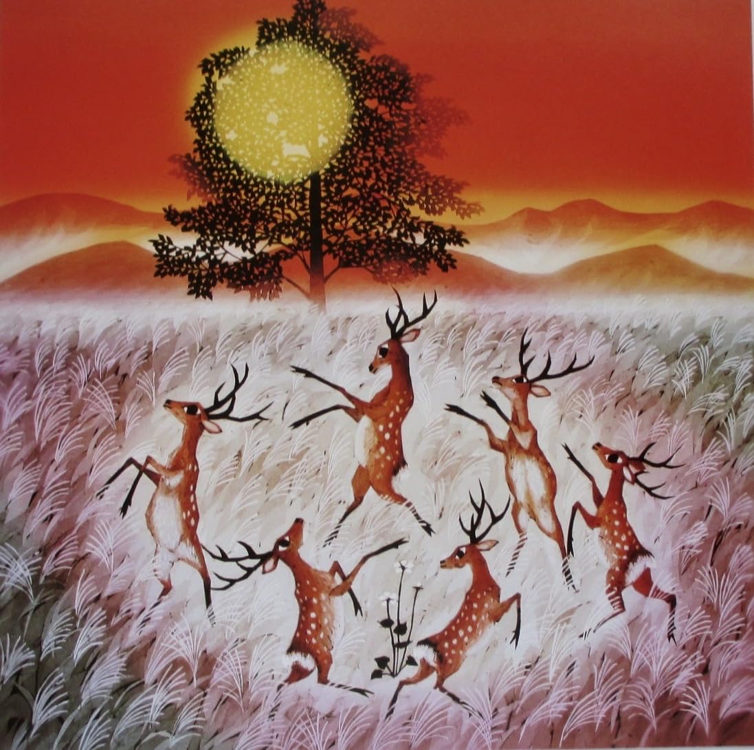 Amazon.co.jp: 藤城清治 「鹿踊り」 画集画 A4額入り : ホーム